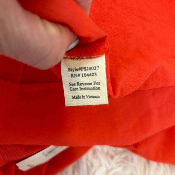 Blu Pepper NWT Plus Red Orange Sleeveless Asymmetrical Ruffle Blouse Sz 2x - Picture 8 of 9